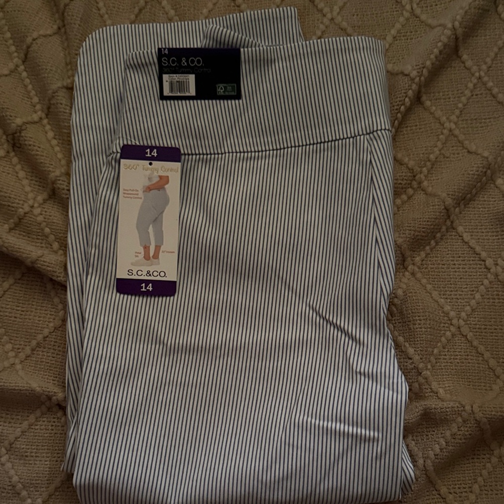 S.C. & Co. Women's Striped Pants - Gray
